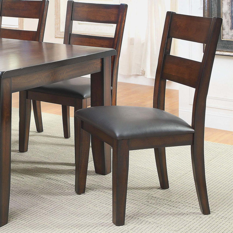 Ensemble de 2 chaises de salle à manger en bois massif de style transitionnel