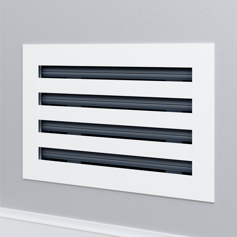 Grille de registre décorative pour mur et plafond en métal blanc mat, L 14 po x l 8 po