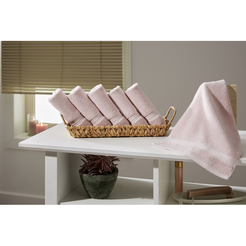 Ensemble de serviettes de bain 6 pièces 13 x 13 Ozdilek, Mauve-rose, Gant de toilette - paquet de 6