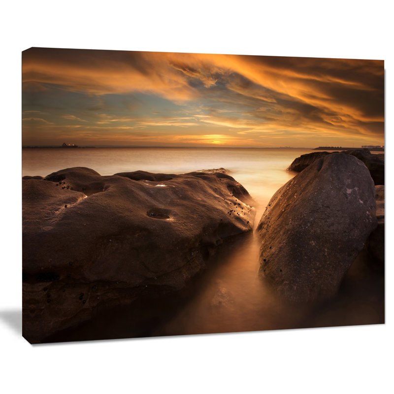 «Large Rocks at La Perouse Bridge Large Seashore», reproduction de photo sur toile tendue, H 20 po x l 20 po x P 1 po