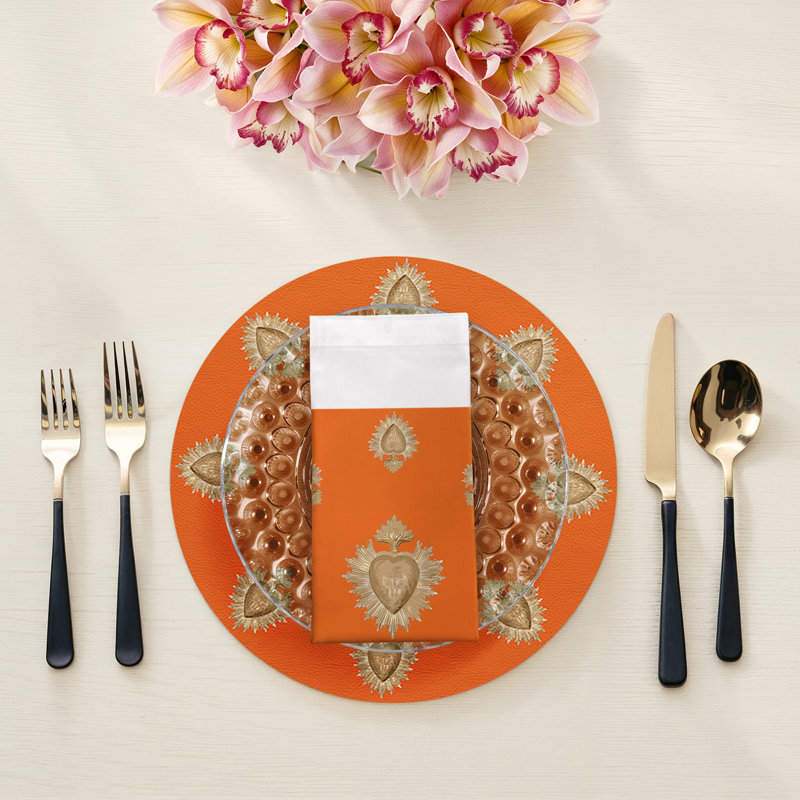 Ex Vote Cotton Blend Square Napkins, Orange