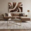 Art mural horizontal rayé sur toile brun bronze-268505394