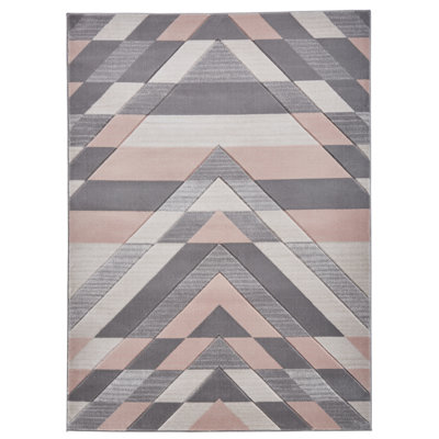 Fava area rug Machine Woven Rectangle Grey/Rose