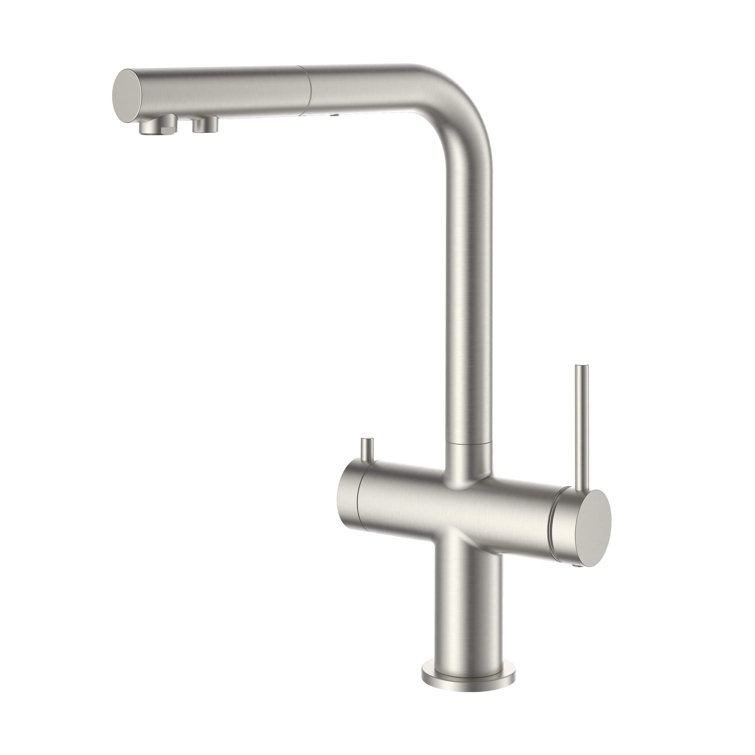 KIBI Circular 2-in-1 Single Hole Pull Out Kitchen Faucet