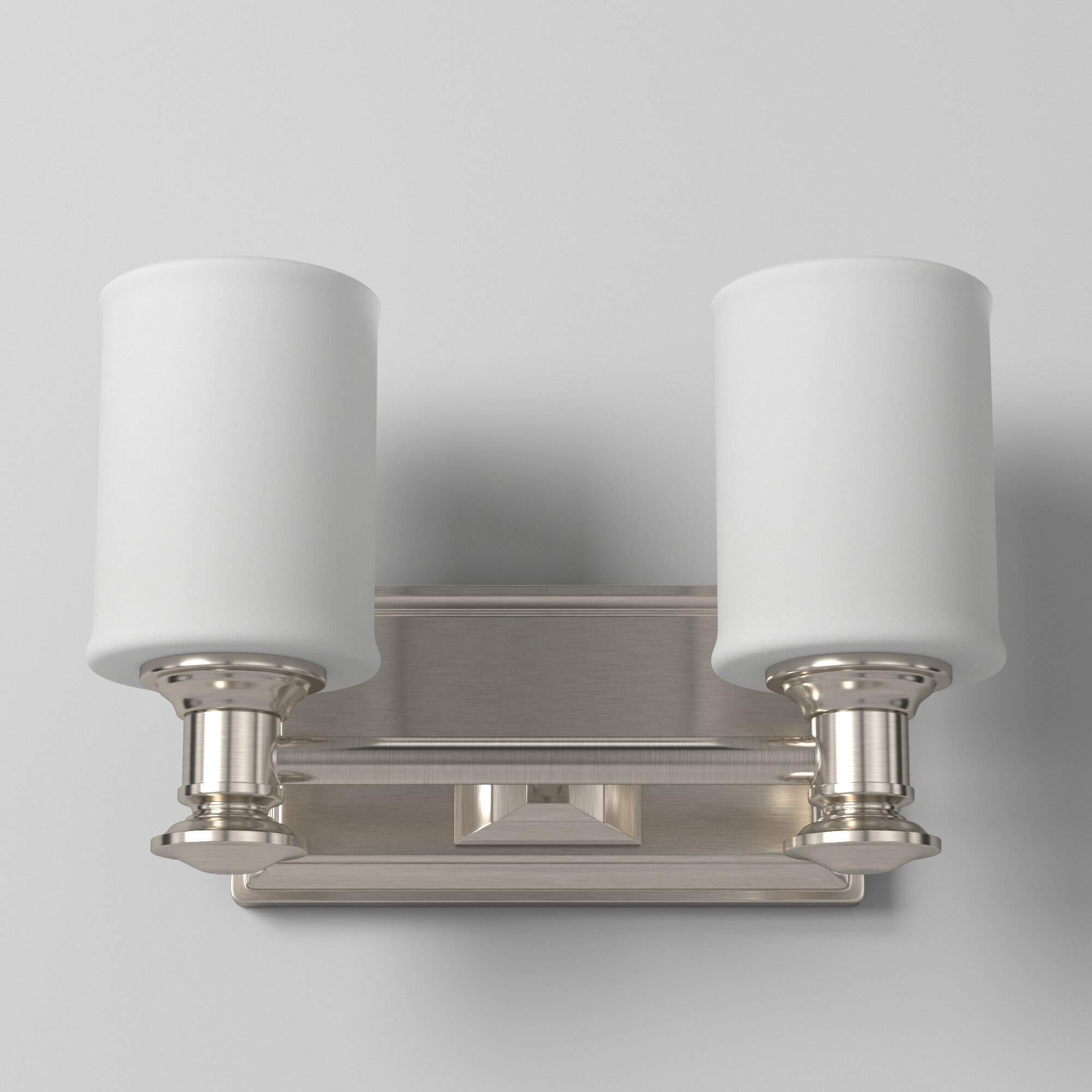 Everlee 2 Light Frosted Dimmable Vanity Light, Brushed Nickel
