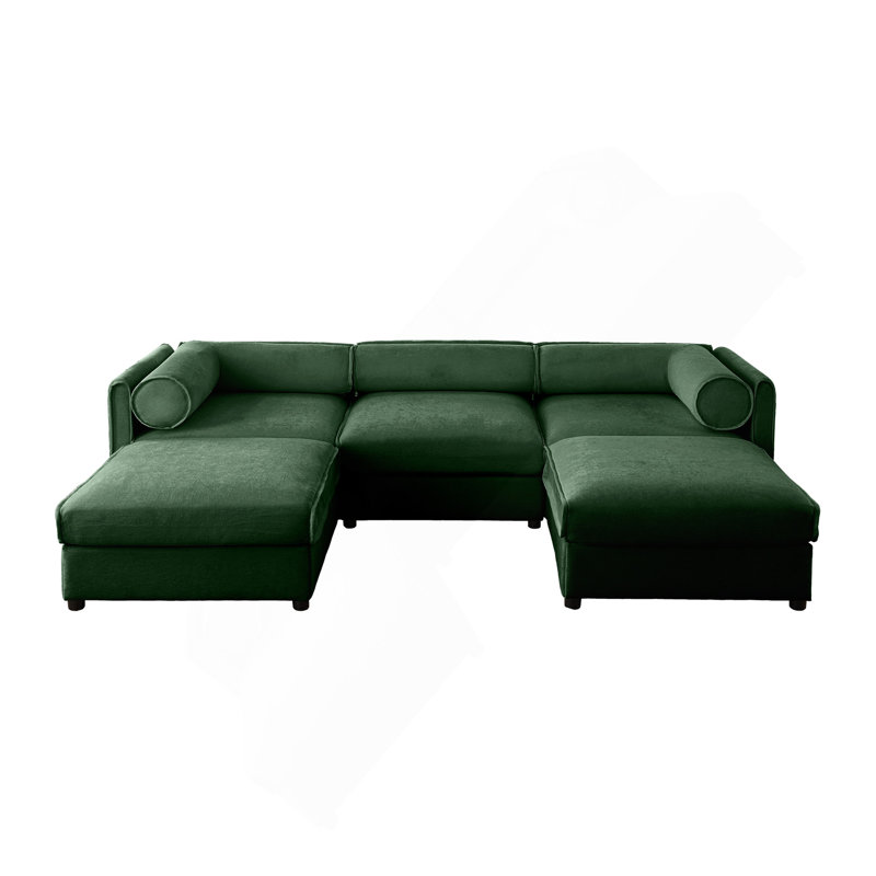 Élégant canapé en chenille avec siège de rangement et repose-pieds, dossier cylindrique en forme de L à 3 places et accoudoirs, canapé contemporain en tissu à 3 places avec compartiment de rangement caché