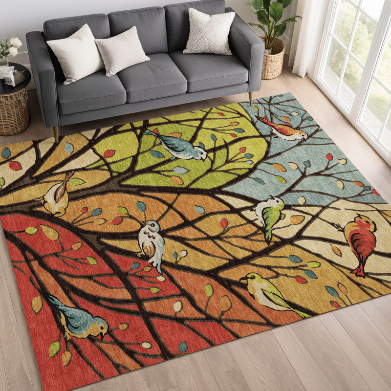 Tapis botanique intérieur / extérieur lavable à la machine Chantille ACN2336, Rectangle 9 pi x 12 pi
