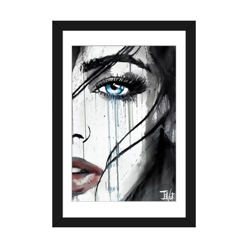 « it happens », reproduction sur toile, H 32 po x l 24 po x P 1 po, Papier d'art encadré noir, Blanc