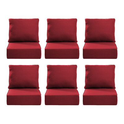 Outdoor Cushions For Patio Furniture,Outdoor Seat Cushion Set 24 X 24 X 6 Inch,Waterproof & Fade Resistant Outdoor Chair Cushions,Deep Patio Chair Cushion With Removable Cover