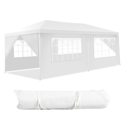 10 x 20 Feet Canopy Tent with 6 Sidewalls and Carry Bag, White