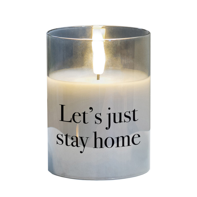 Flameless Jar Candle with Glass Holder