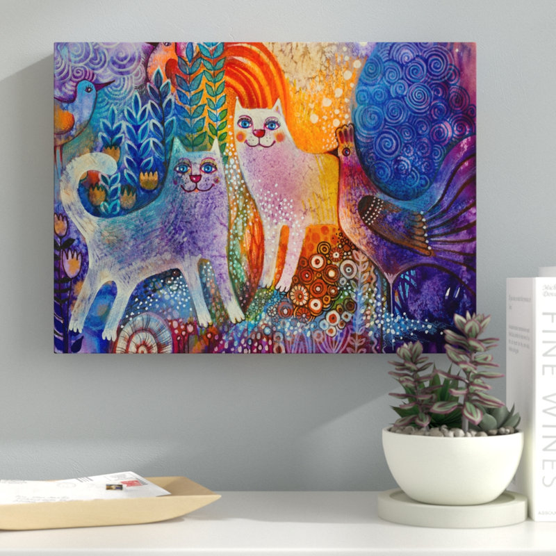 «Cats in the Galaxy», impression sur toile tendue, H 14 po x l 19 po