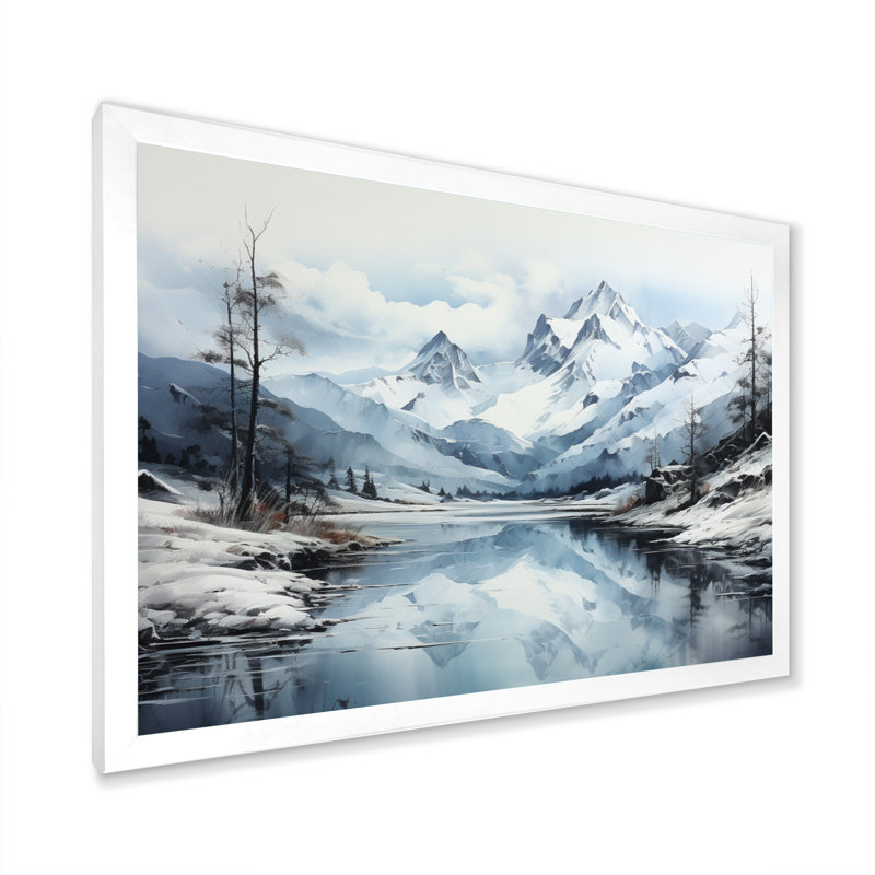 Alaska, sérénité arctique I - Alaska, art mural, H 12 po x l 20 po x P 1 po, Cadre simple blanc