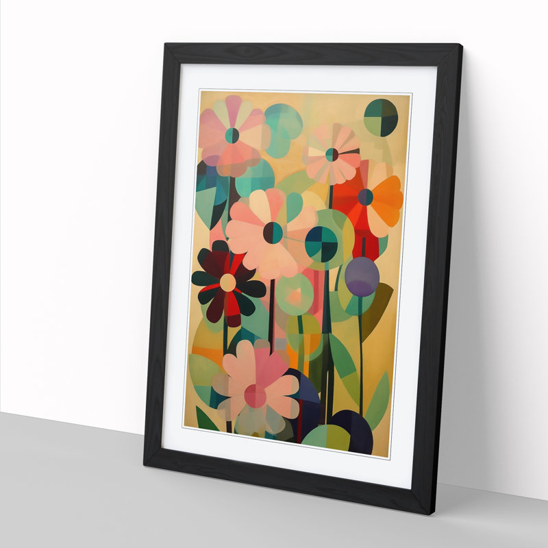 FRM-V0523-943X Flowers Orphism Design Vol.8 - Print, Oak, 34cm H x 25cm W x 2cm D
