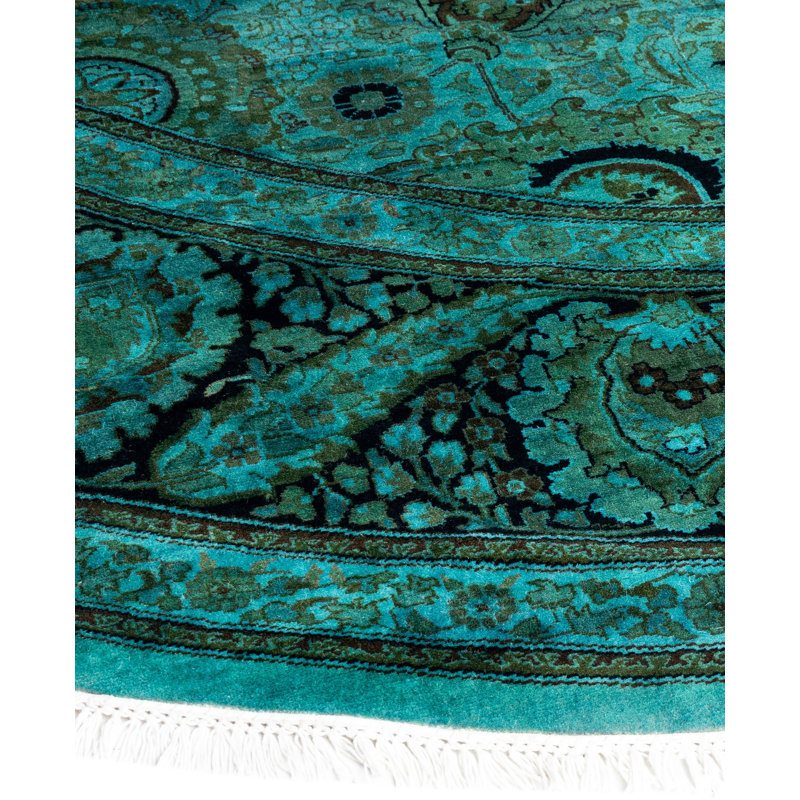 Overdyed One-of-a-Kind 9' 1" x 9' 1" Hand Knotted Area Rug