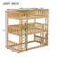 Lit superposé triple en bois massif avec échelles, lit superposé simple au-dessus d'un lit simple pour garçons et filles-1689926350