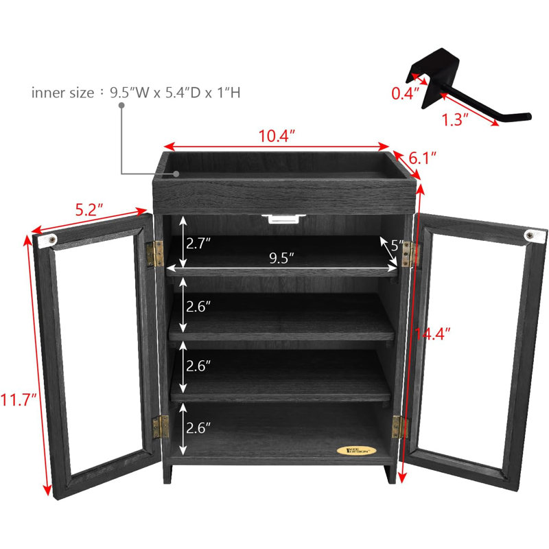 Masumah Wood 4 Compartment Makeup Organizer