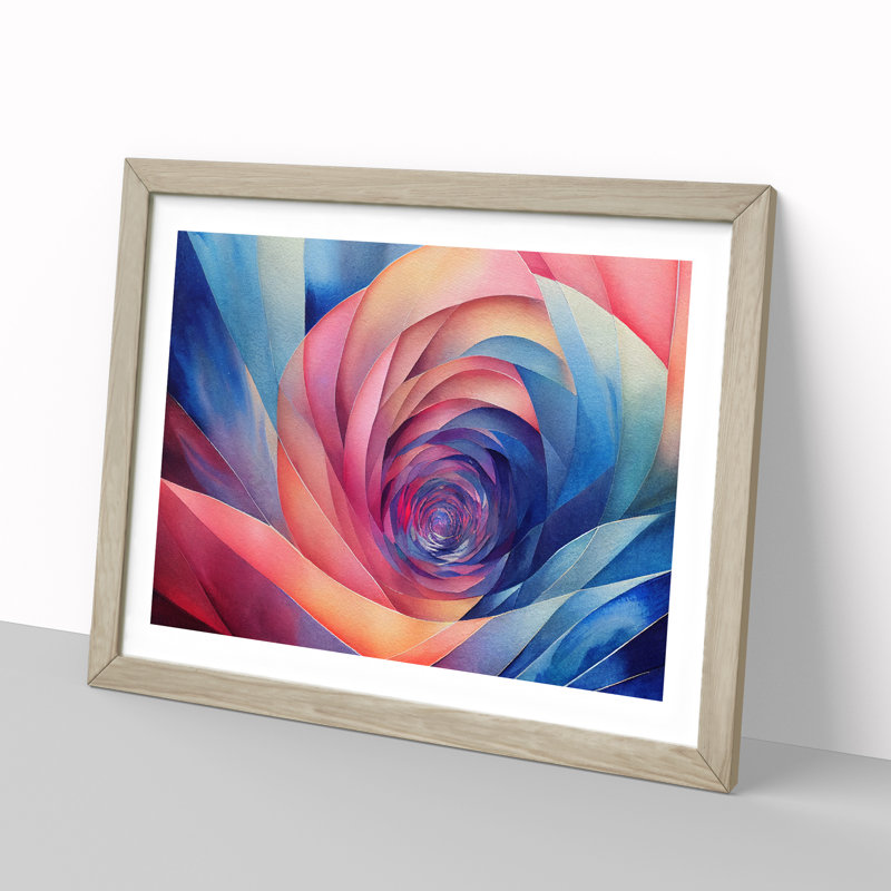 Fractal - Single Picture Frame Print, 46cm H x 64cm W x 2cm D, Oak
