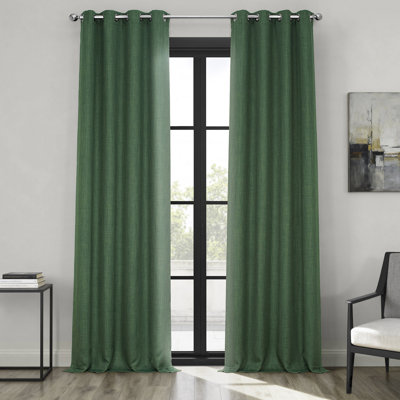 Oneridge Room Darkening Faux Linen Single Curtain Panel