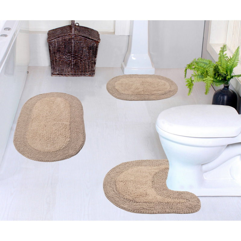 Tapis de bain 100% coton Delma (ensemble de 3), Lin