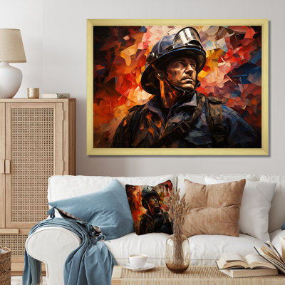 Portrait de pompier I sur toile
