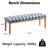 53" Modern Dining Chairs Bench, Fabric Upholstered Seat with Solid Wood Frame for Kitchen Table, Breakfast Nook and Cafe, Blue Plaid-716508670