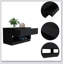 Banc de rangement Hamilton, deux tablettes ouvertes, deux tiroirs - noir