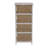 Storage Chest with 4 Drawers Solid Wood Frame and Wicker Baskets washed