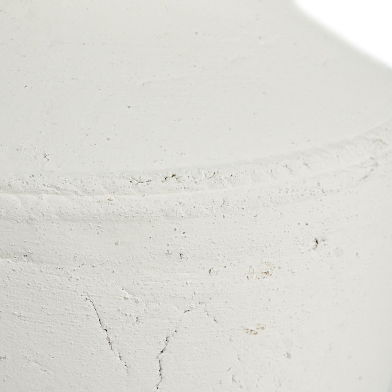 Vase rond en terre cuite au fini blanc naturel, durable et polyvalent pour la décoration intérieure et les arrangements floraux