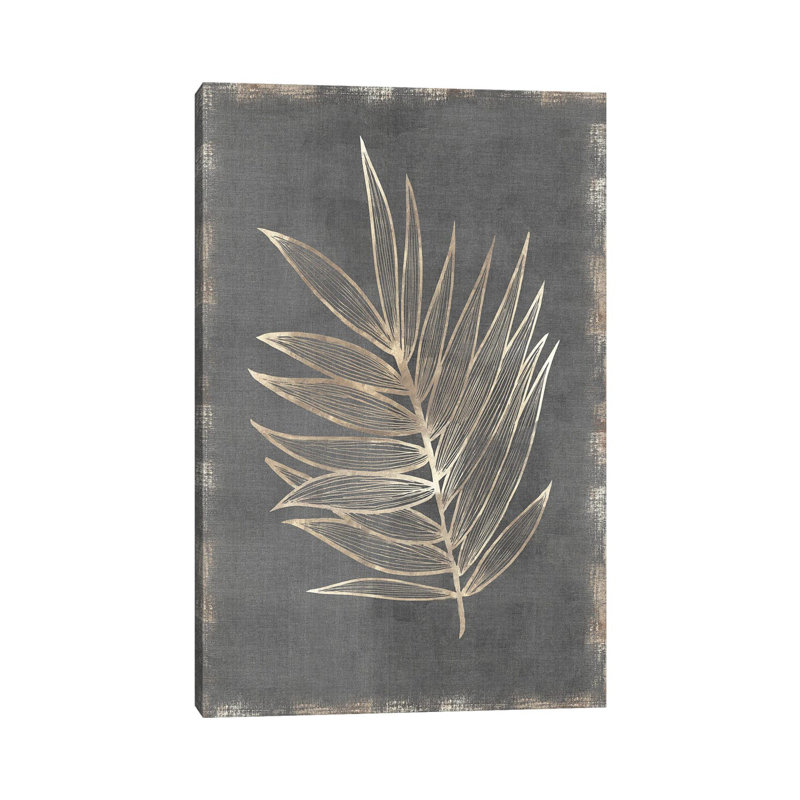 «Gilded Botanical I» par Eva Watts - impression sur toile tendue, H 26 po x l 18 po x 1,5 po