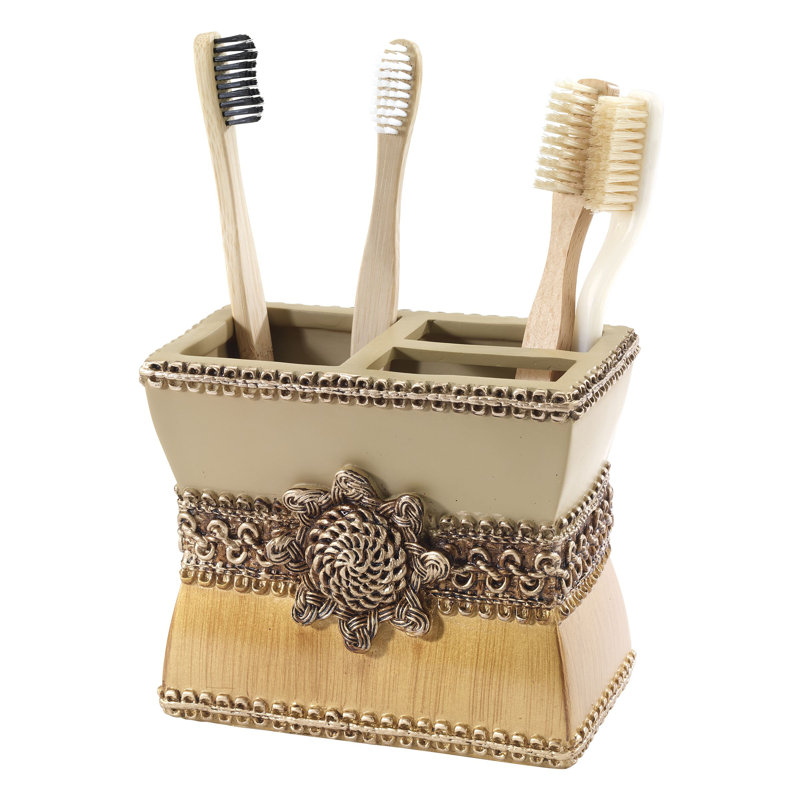 Porte-brosse à dents tressé Medallion Gte, Doré