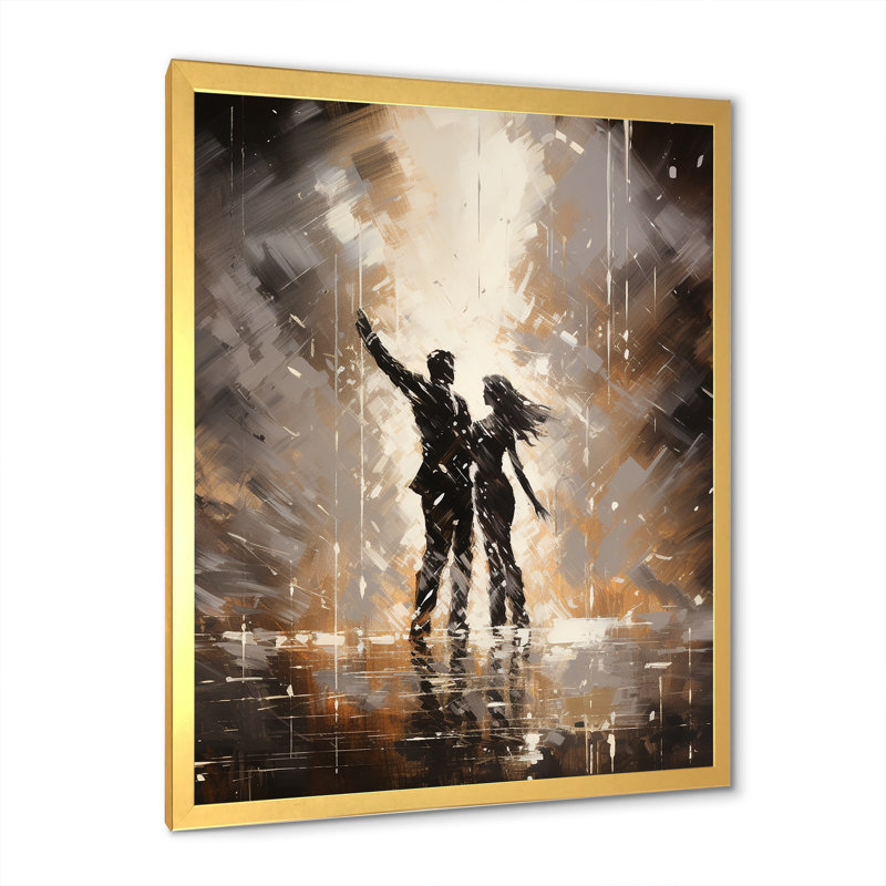 «Disco Dazzle Dancer Complicity I», reproduction sur toile, Cadre doré simple, H 44 po x l 34 po x P 1,5 po