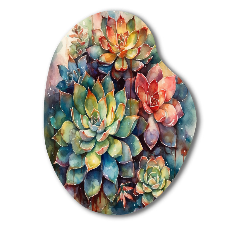 Manuli - Cactus en forme de poire, art mural en métal asymétrique, H 38 po x l 28 po