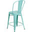 Commercial Grade Distressed Metal Indoor-Outdoor Counter Height Stool with Back-1728823598-1728823570