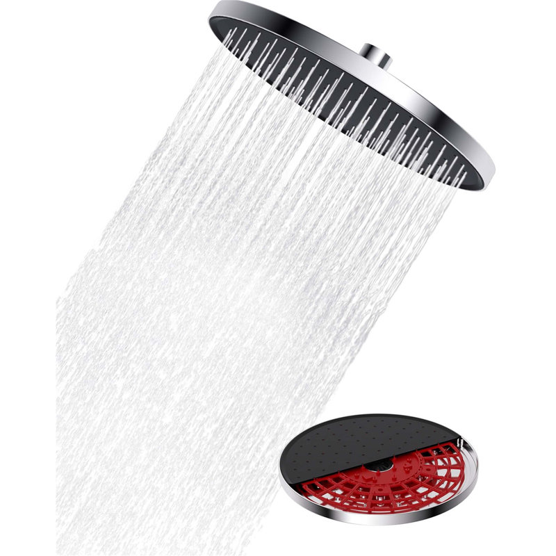 Rain Fixed Shower Head, Chrome/Matte Black