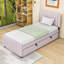 Lit plateforme simple tapissier avec lit gigogne-212639039