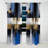 Abstract Curtain Panel, Gold Blue Paint Collage Blackout Decor - Gold And Blue Paint Elegance III-881490770