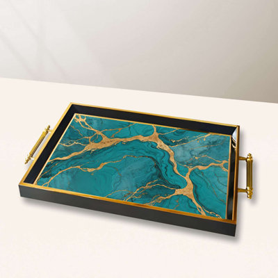 Elegant Glass Serving Tray, 19.7 x 11.4 x 1.4 inches | 100% High-Quality Glass | Perfect for Entertaining & Serving | Stylish and Functional Design for Home & Parties | Durable and Easy to Clean
