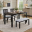 Ensemble de salle à manger extensible 4 pièces avec table, 2 chaises rembourrées et banc-594112324