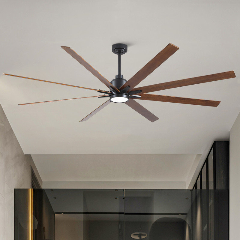 Ventilateur de plafond surdimensionné à DEL standard avec télécommande et ensemble d'éclairage inclus, 84"