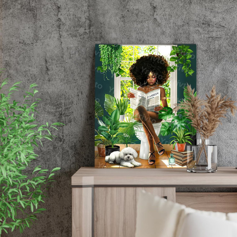 Art africain noir et américain, art mural pour salle de bain