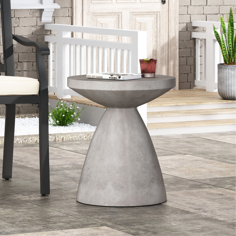 Table d'appoint d'extérieur en béton léger