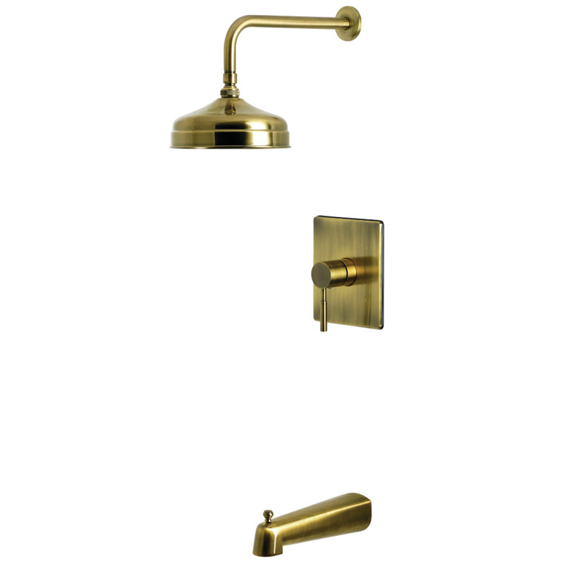 Kingston Brass Concord Single-Handle Pressure Balanced Tub And Shower Faucet, Antique Brass