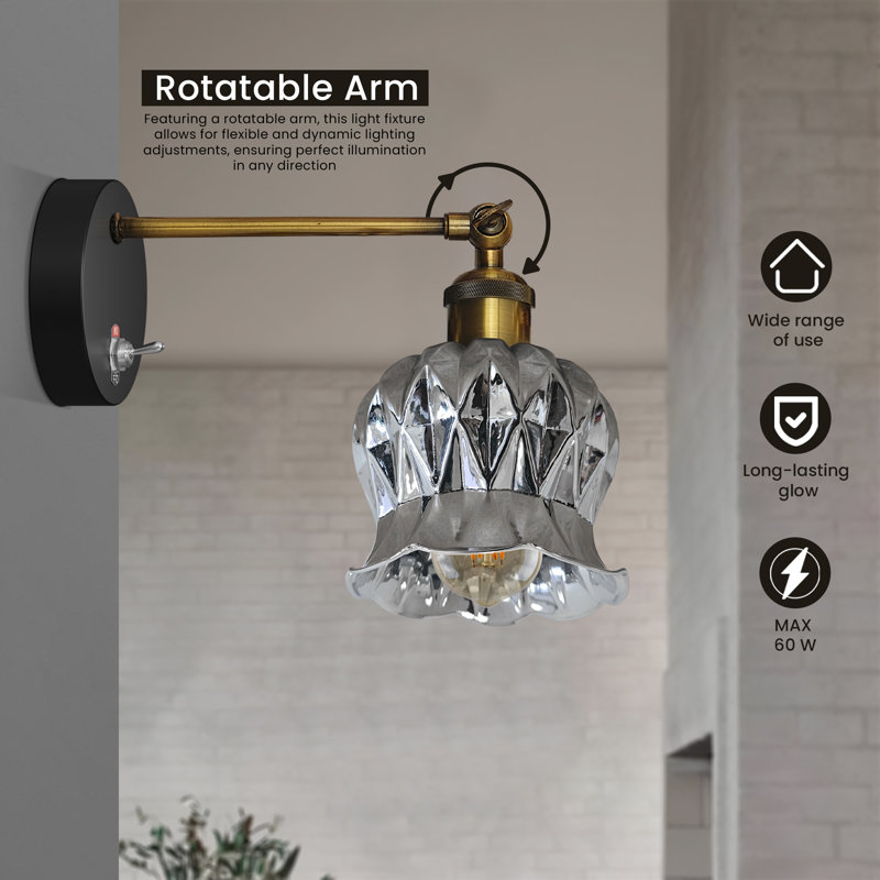 Thompsonville Glass Swing Arm Sconce