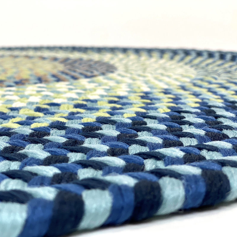 Tapis intérieur / extérieur Quinebaug - bleu, Ovale 2 pi x 3 pi