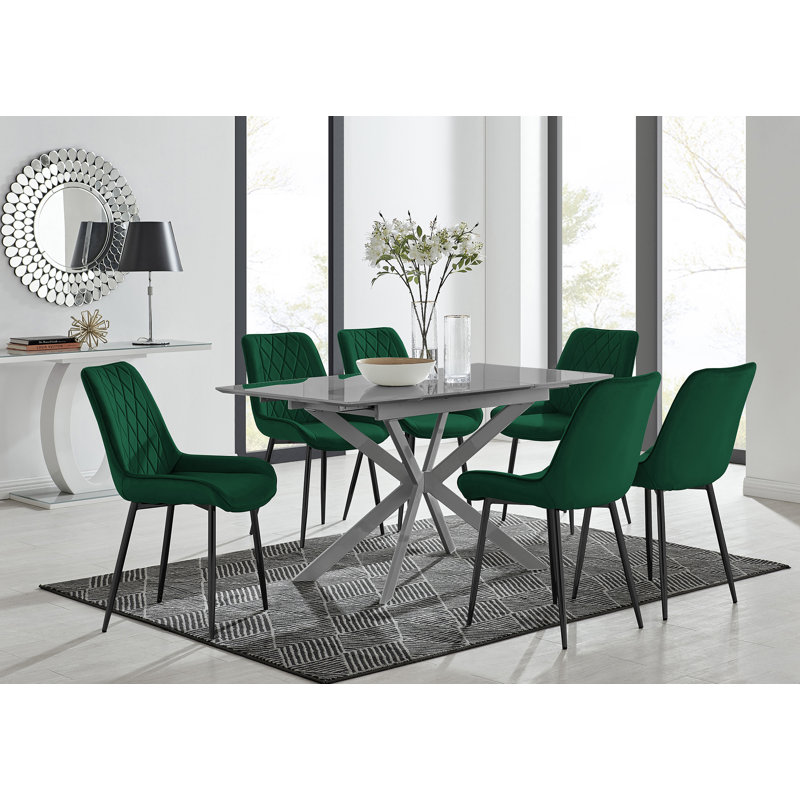 Dining Set, Green, 6