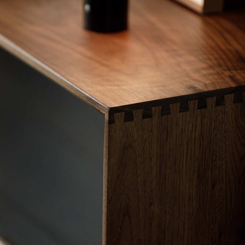 Meuble télé en bois massif de style américain rétro, 70.87"