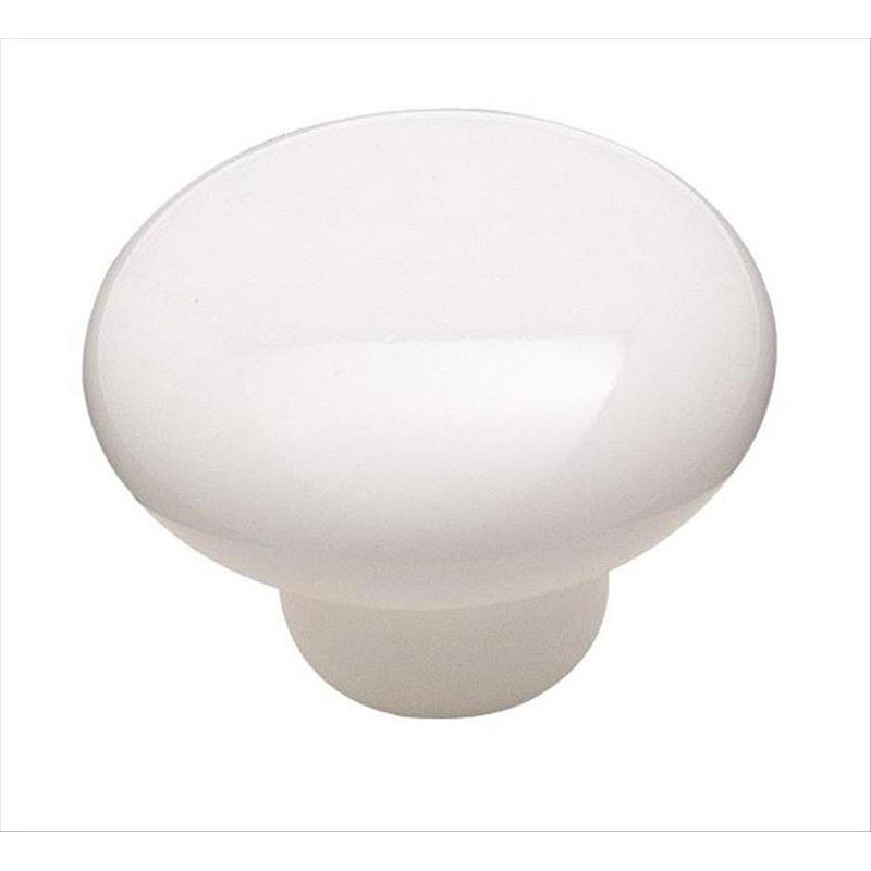 Bouton de meuble blanc Everyday Heritage de 38 mm (1-1/2 pouce) de diamètre, Blanc