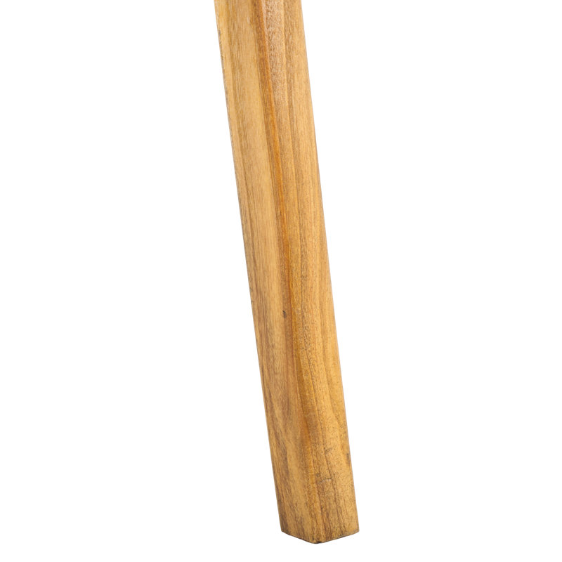 Tabouret Alston, Tabouret de bar (siège d'une hauteur de 29,70 po), Cuir blanc / cadre naturel