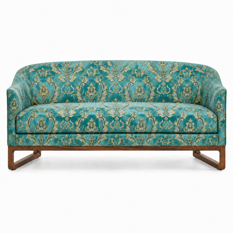 Damask Velvet | Beatrice Fabric, Cerulean